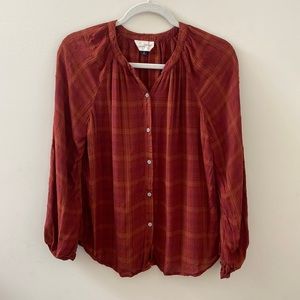 UNIVERSAL THREAD Fall Plaid Button Down Top